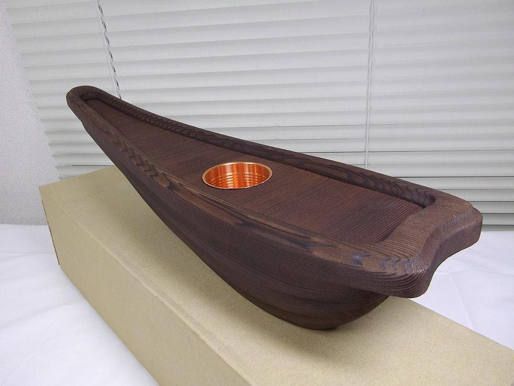 池坊 焼杉 泊船 泊舟　華道具 花器 花入れ