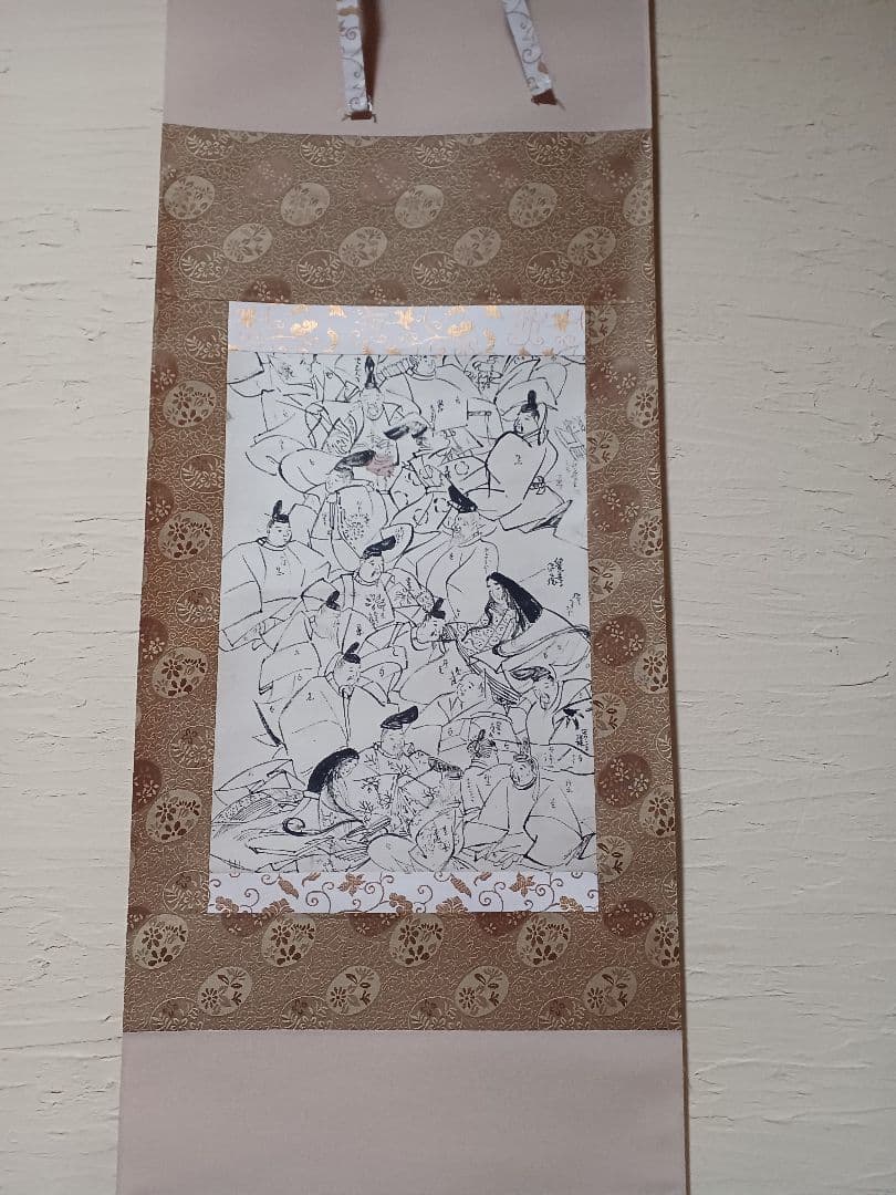 ♥️特別値下げ　掛軸　1233x424mm E435　三十六歌仙下絵　抱一