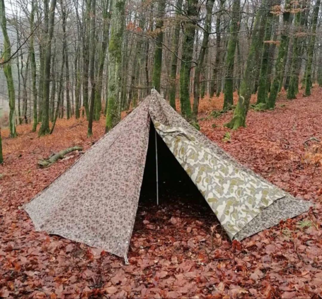 実物 4枚フルセット オーストリア軍幕 タープ テント ツェルトバーン ポンチョ