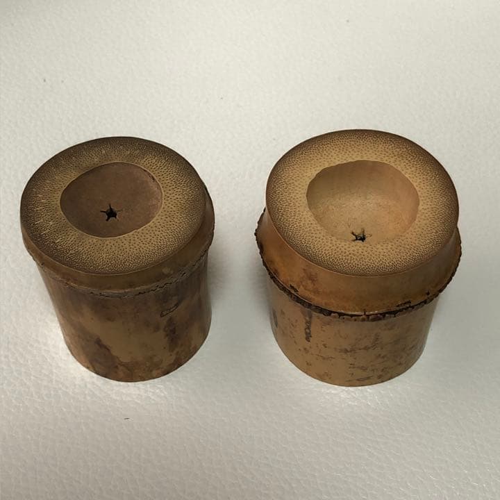 【茶道具】竹蓋置　風炉と炉　堀内宗完　表千家　R0536ダP