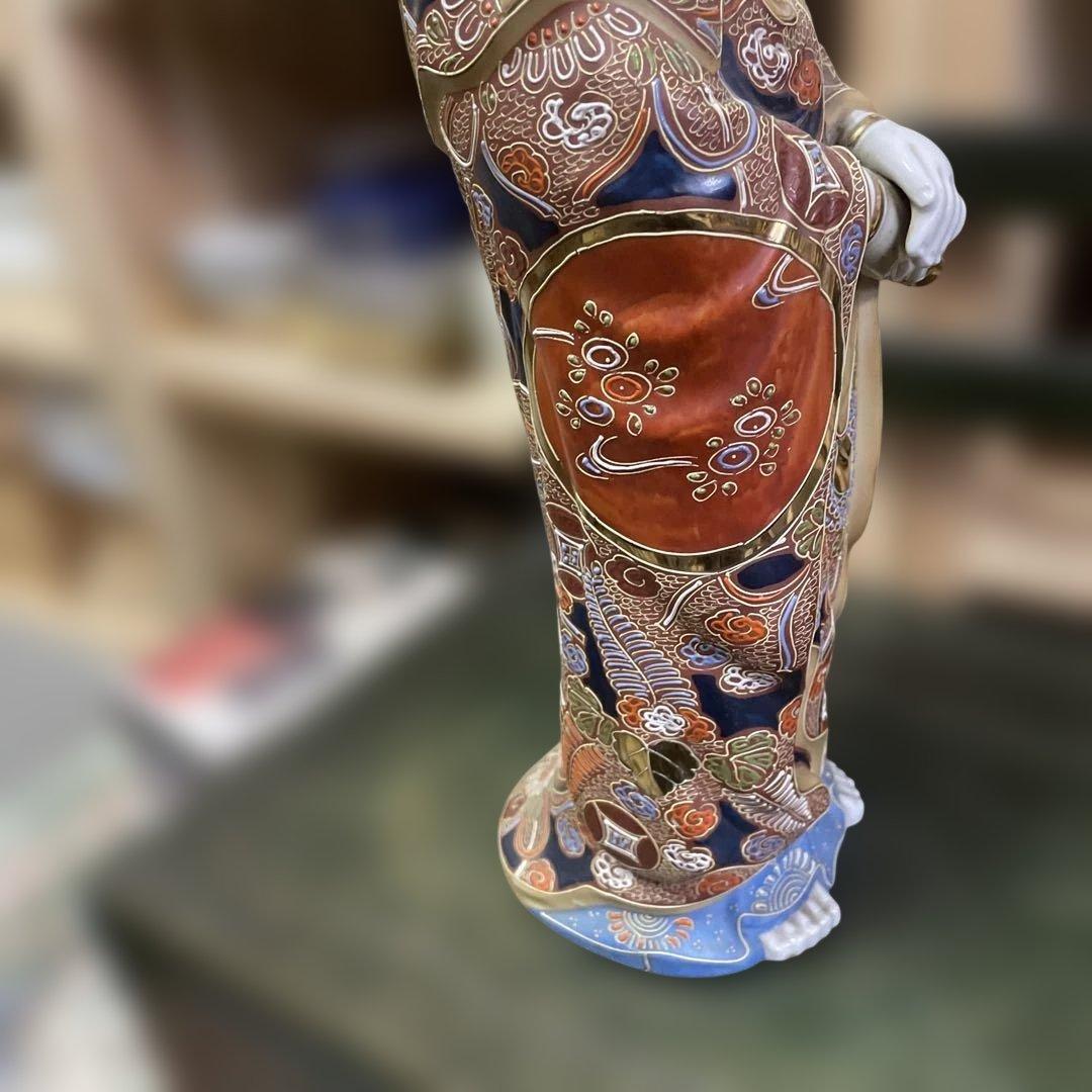 石川県九谷焼観音像　陶器製 女性像 装飾品　伝統工芸品　日本美術　金彩