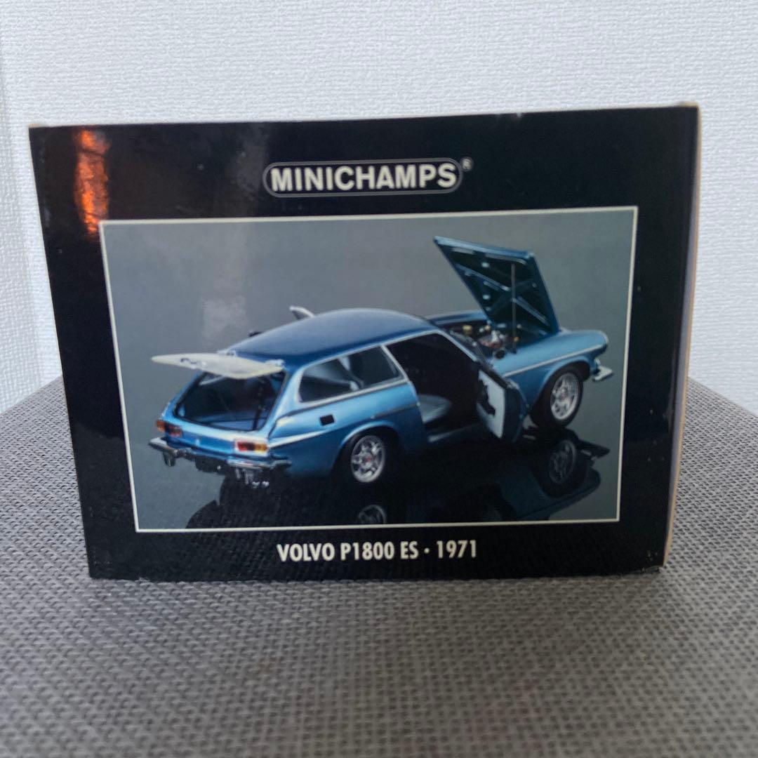 ミニチャンプス 1/18 ボルボ P1800 ES 1971 メタリックブルー