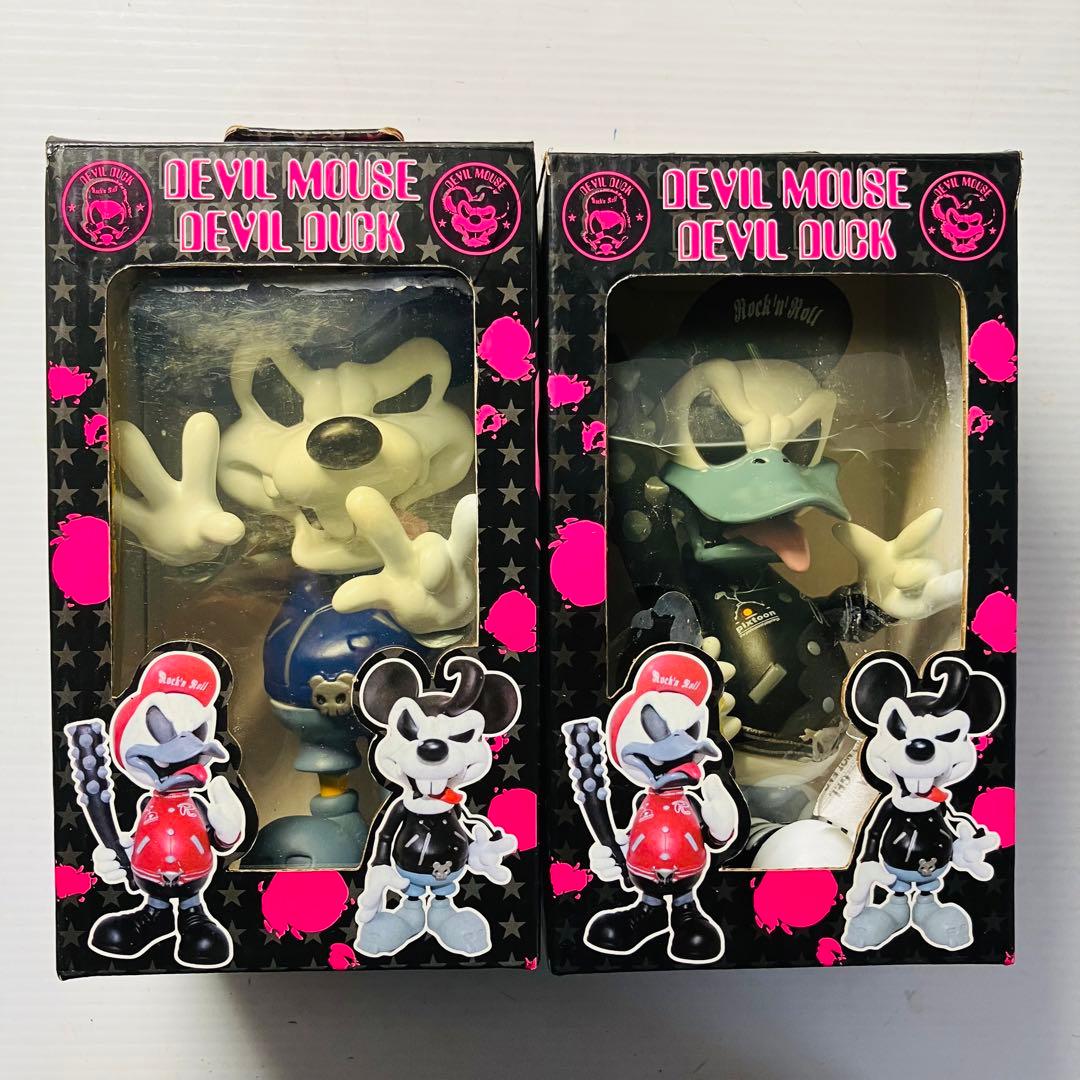 激レア 箱付き デビルマウス＆デビルダック ソフビフィギュア 4種セット