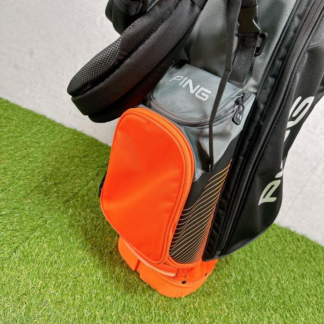 PING 4SERIES ピン キャディバッグ スタンド式 ブラック オレンジ