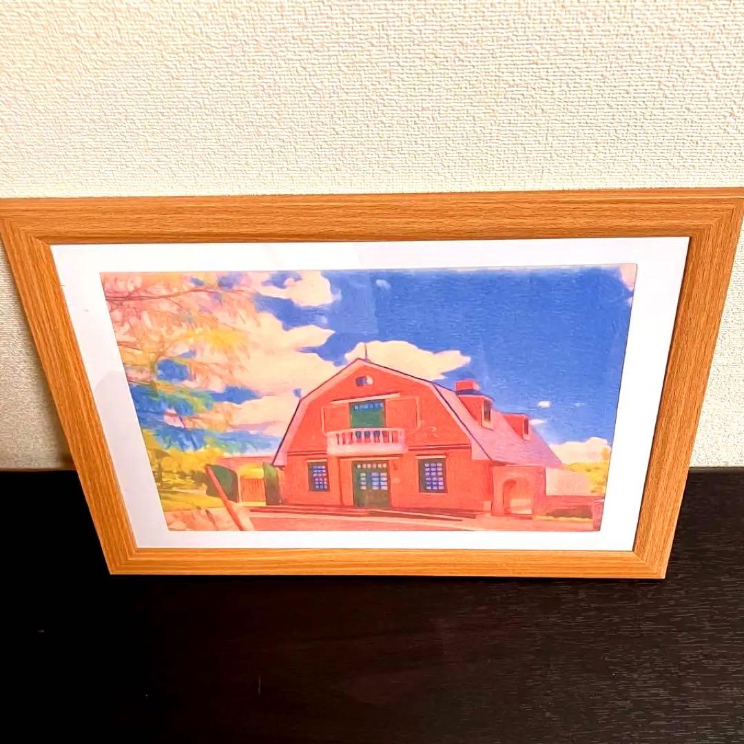 ジブリアート⑥ 千と千尋の神隠しより「海の見える駅」32.7㎝×24.0㎝額装品