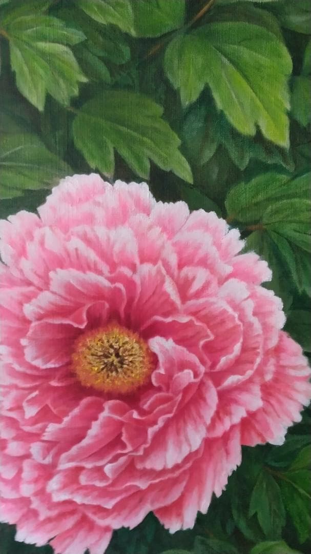 「牡丹」絵画 油彩画 油絵 植物画F12号 原画
