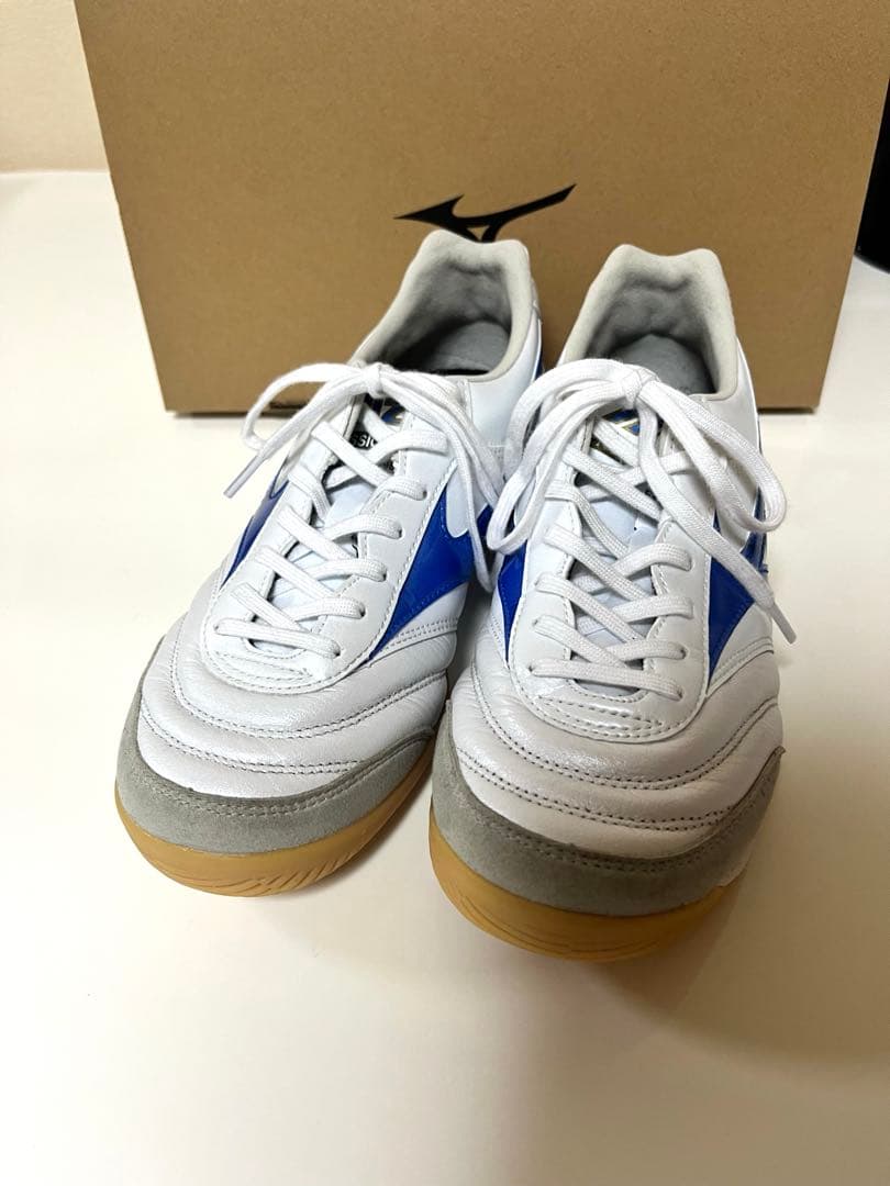 Mizuno モレリア フットサルシューズ ホワイト/ブルー24cm 【美品】