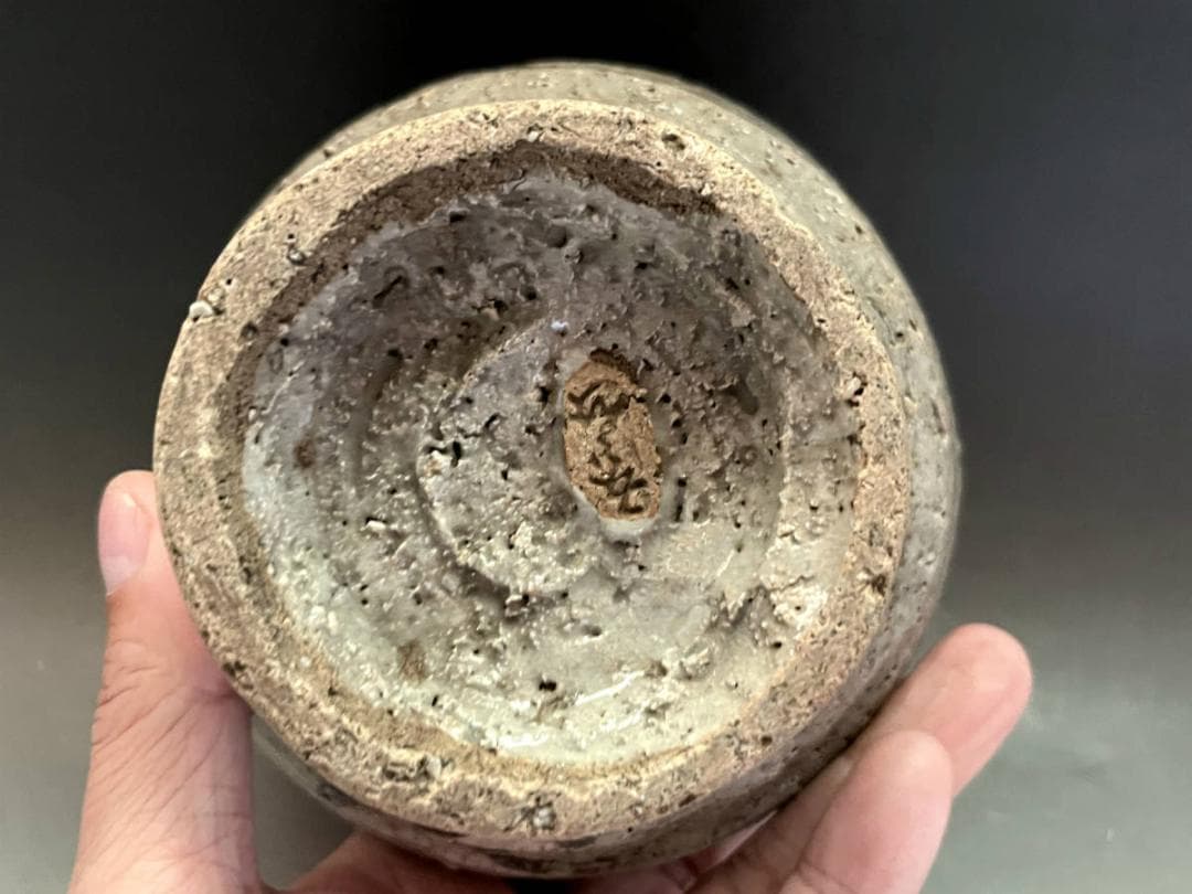 茶碗■古唐津片口碗 高足盃 古い絵唐津酒杯 酒器 合わせ箱？【江戸期】ぐい飲み