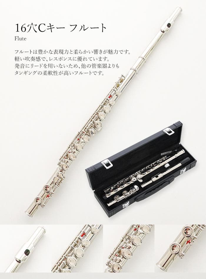新品 未使用 送料無料 フルート 白銅製 初心者向け 学生 練習用 入門セット