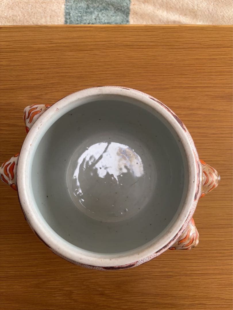 古伊万里盛期獅子耳水指 茶道具 水指 陶磁器 時代 陶芸