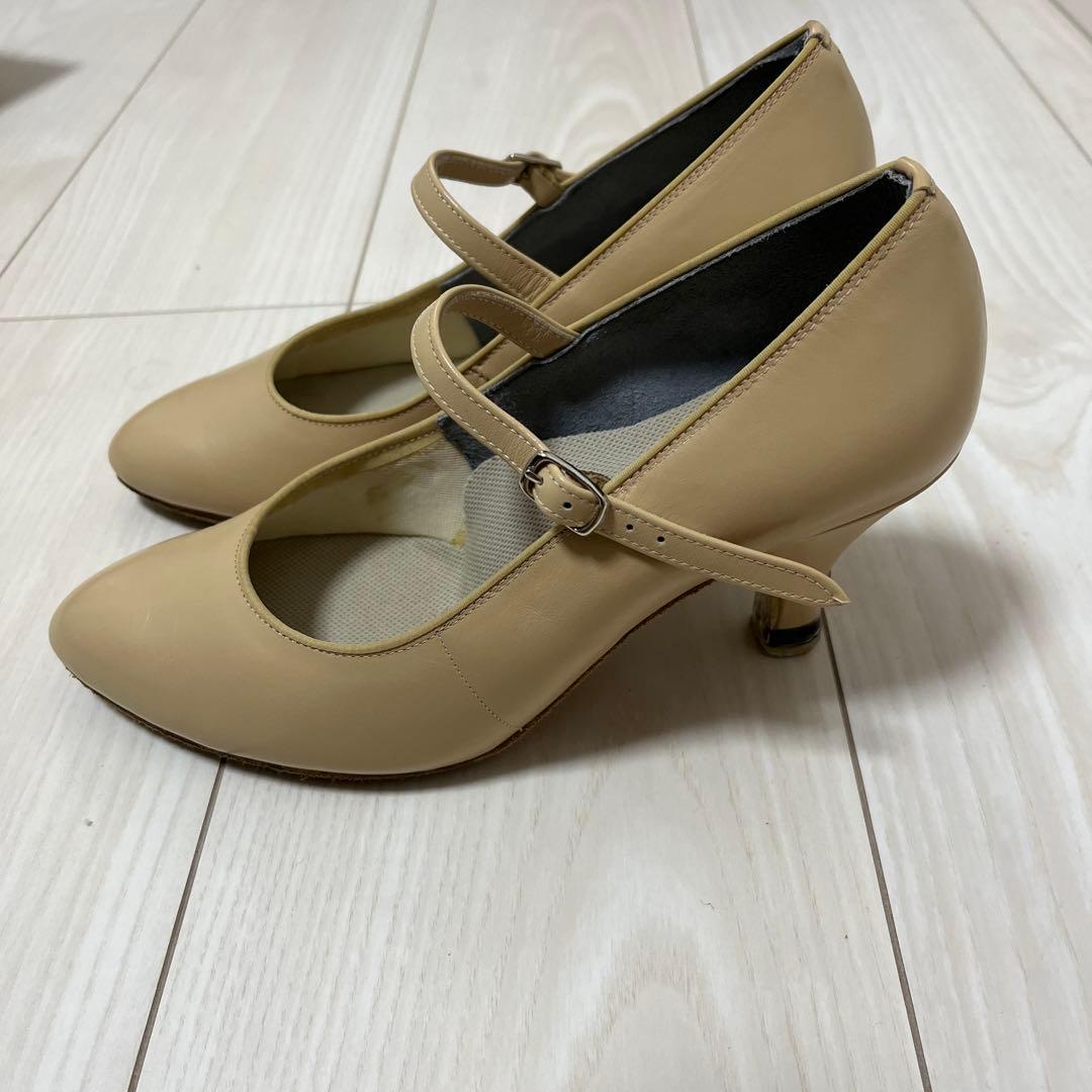 Chacott ベージュ メリージェーン シューズ 社交ダンス 22.5cm