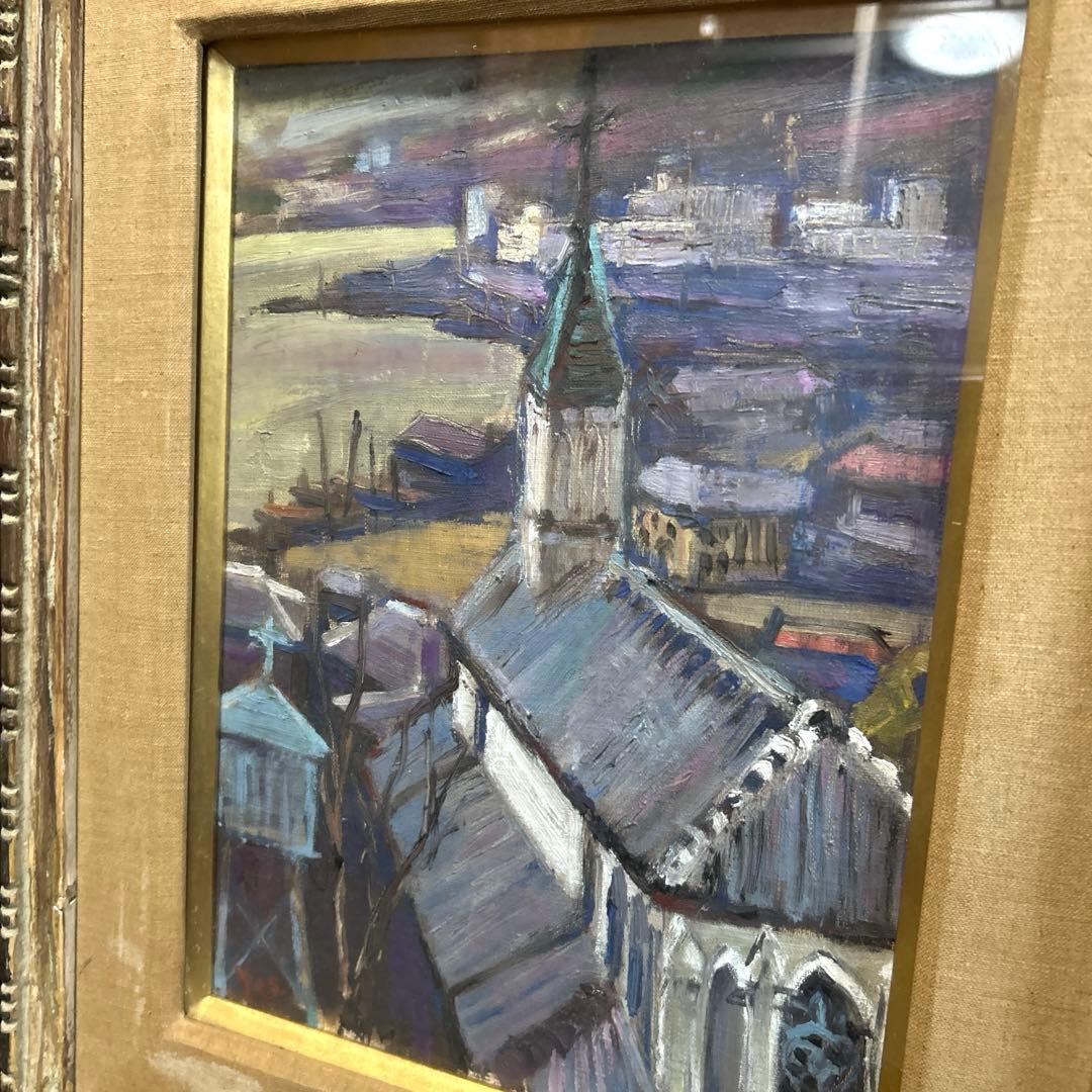 油絵　長崎　大浦天主堂
