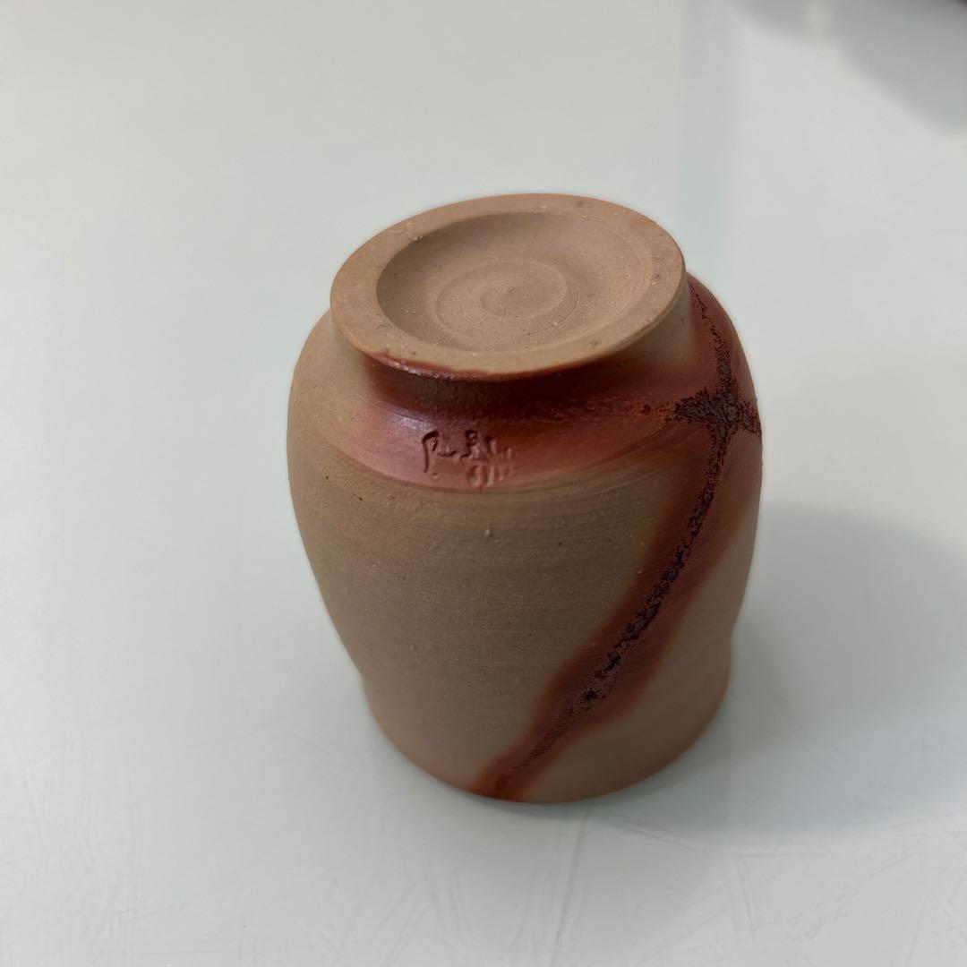 ☆緋襷(ひだすき)備前焼　本錫乾茂號造茶壷　茶入れ☆