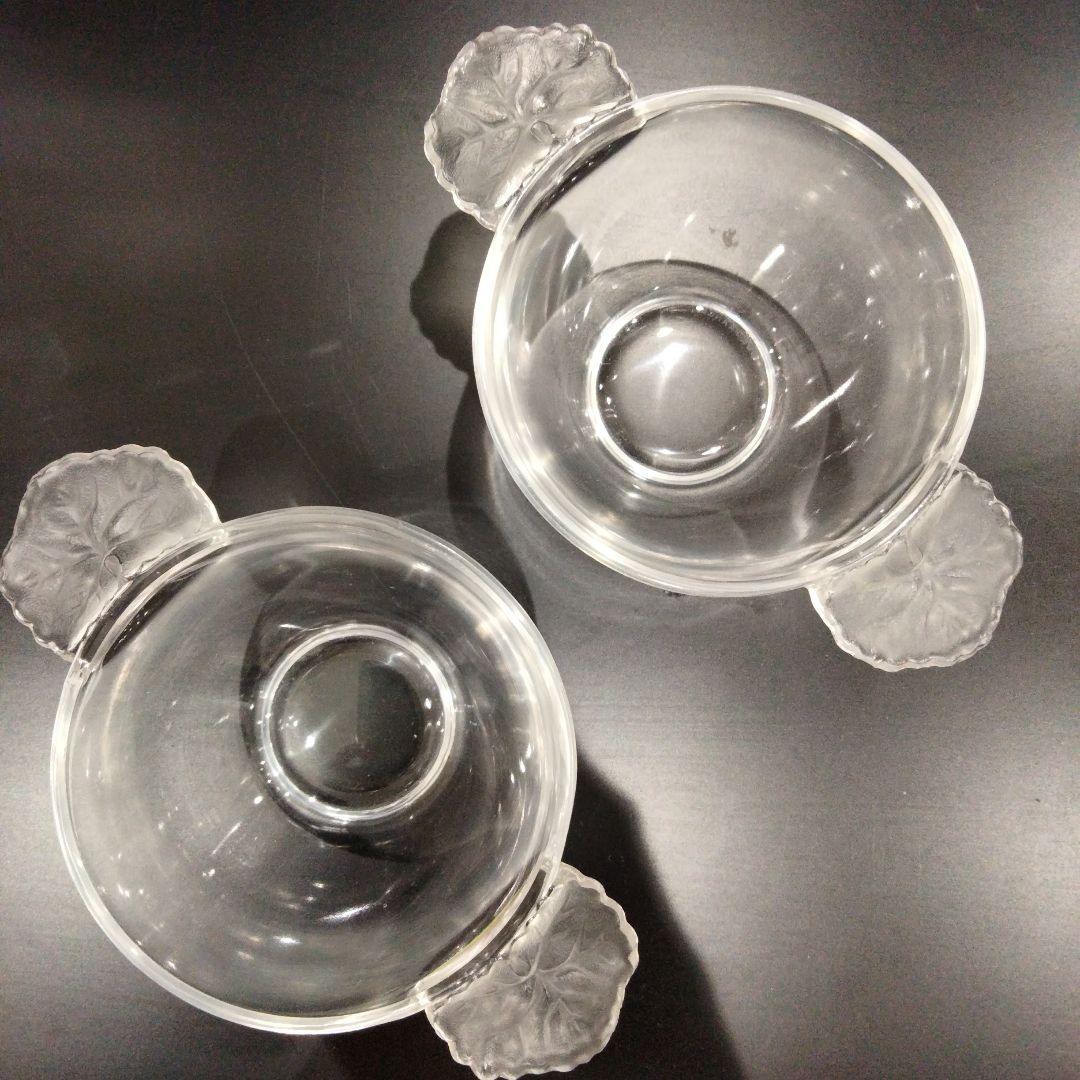 S194-1 ラリック オンフルール 持ち手付カップ 2客セット 高さ6㎝ V