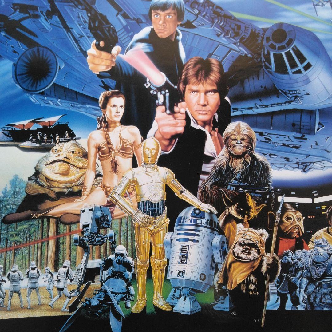 1983年スターウォーズ　ジェダイ　希少レア　イラストポスターヴィンテージ印刷物