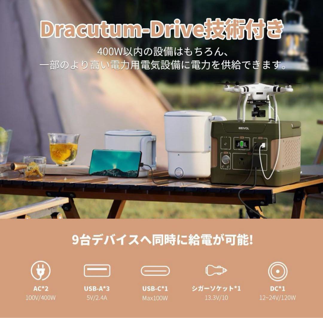 全新品 ポータブル電源 400W 防災