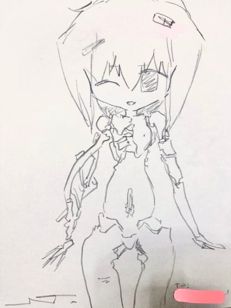 JNTHED　サイン色紙　直筆イラスト　ガンダム　水星の魔女　エアリアル