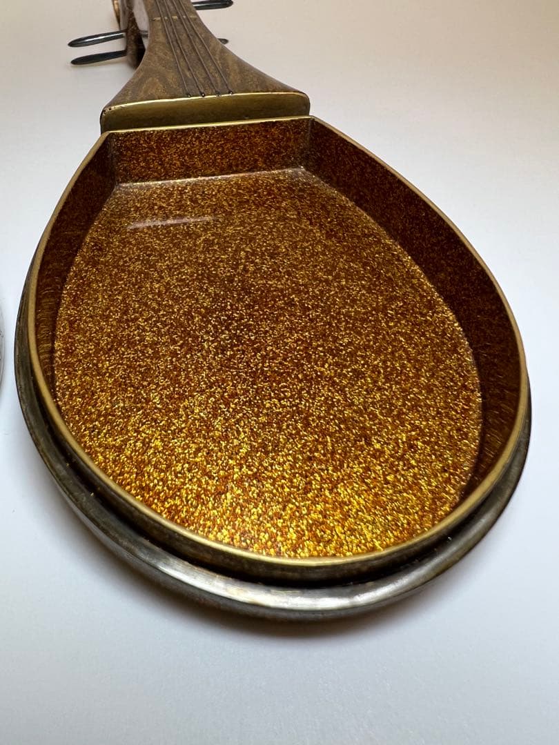 香道具 超絶技巧の時代漆芸　明治時代 本金蒔絵琵琶形香合 時代箱 香道具　金蒔絵