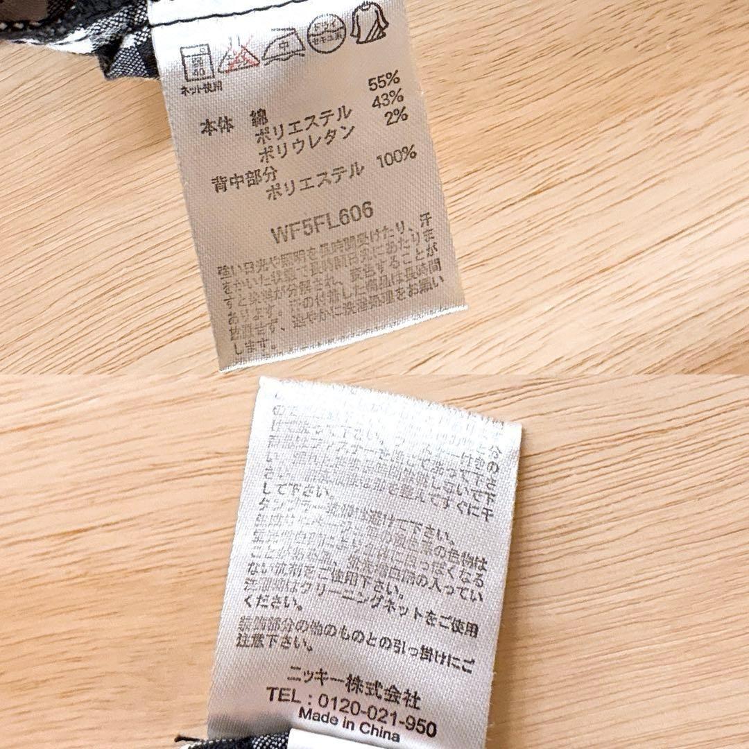 【フィラゴルフ】シアサッカー ギンガムチェック ゴルフ ワンピース L 黒×白