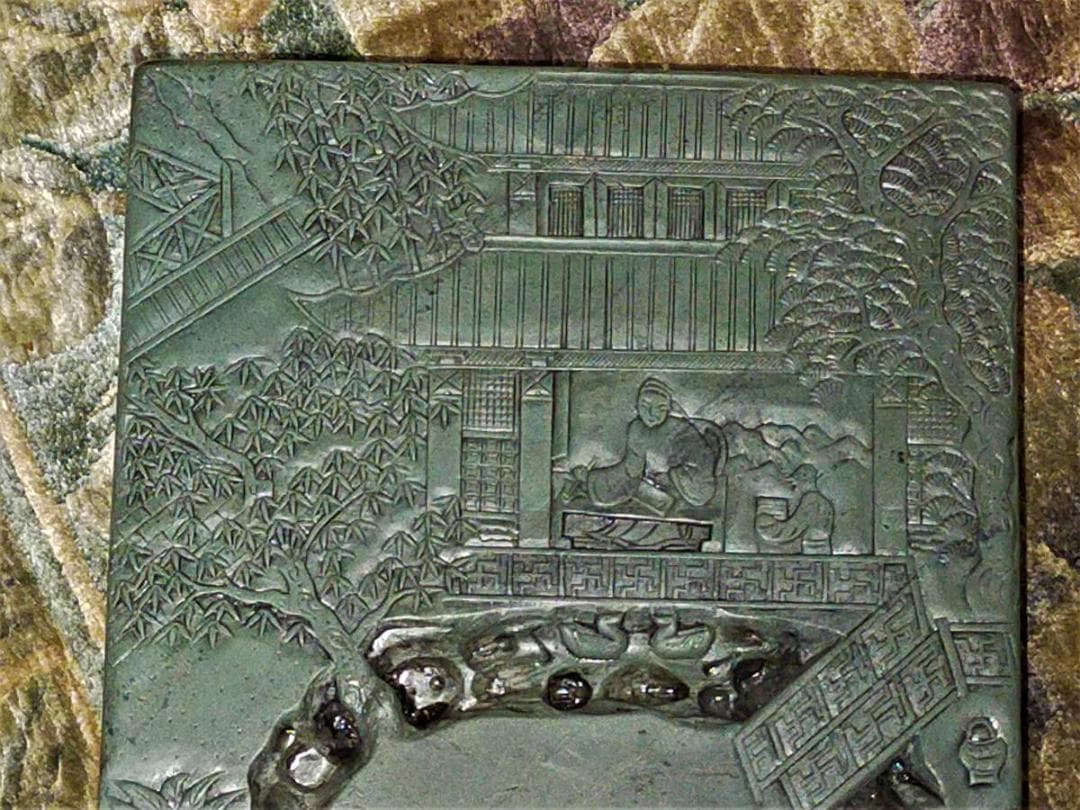 ♥中国　硯　特大　蘭亭硯　8.1ｋｇ　骨董品　端渓硯