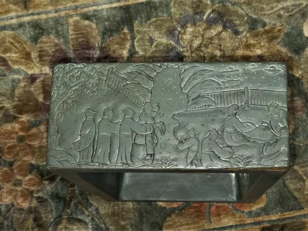 ♥中国　硯　特大　蘭亭硯　8.1ｋｇ　骨董品　端渓硯