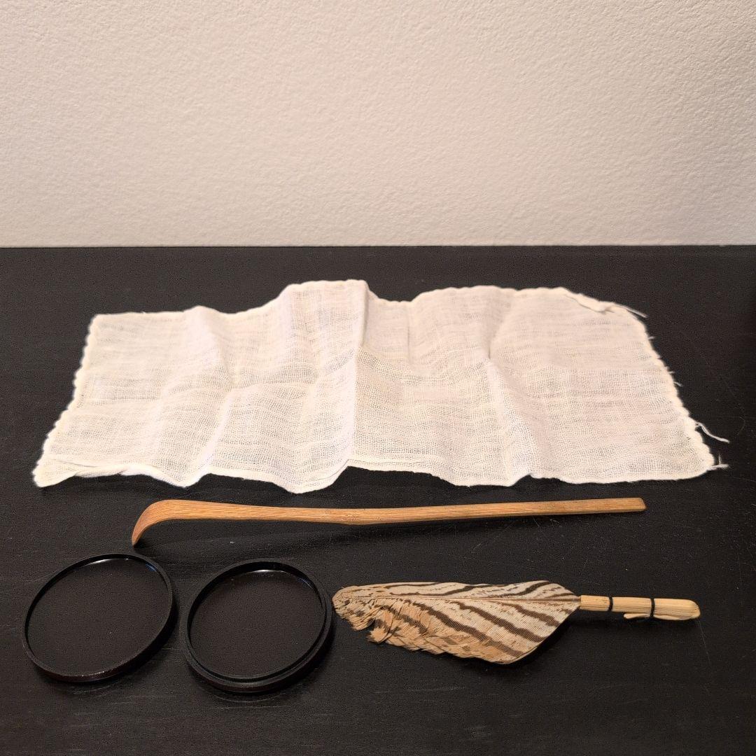 山口茂造（茶碗　振出　茶巾たて）　朱塗 茶箱セット 茶道具