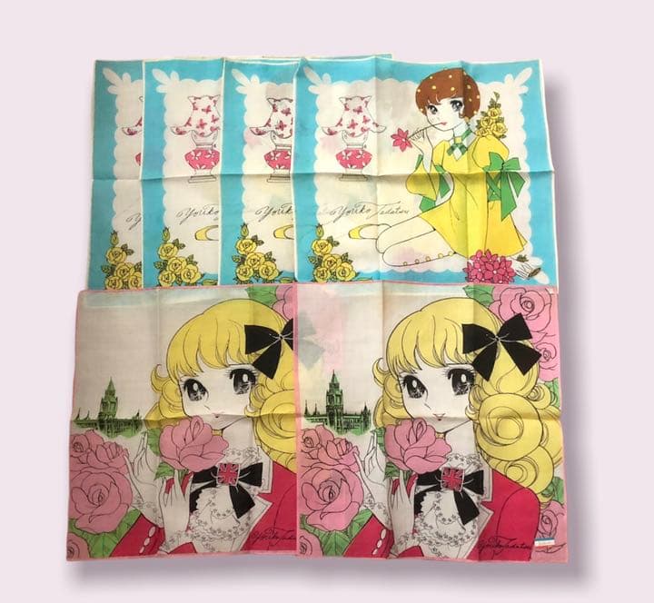 【掘り出し物！非売品未使用】昭和の女性人気漫画家　レトロハンカチ13枚セット
