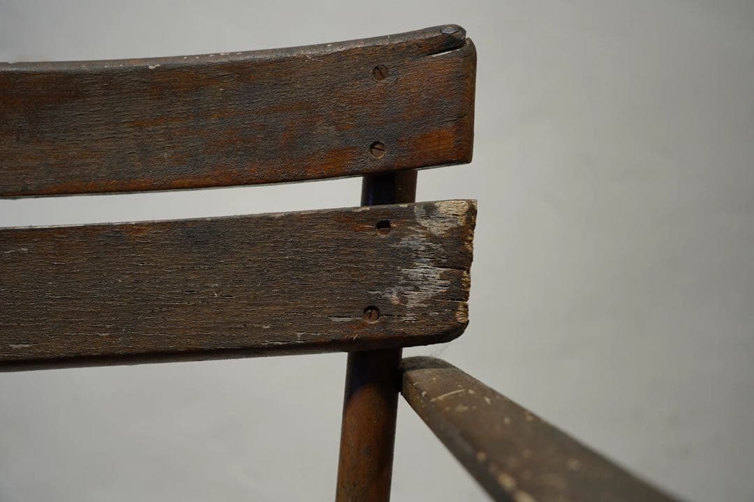 フランスアンティーク　1800年代初期　古木　アームチェア　アート