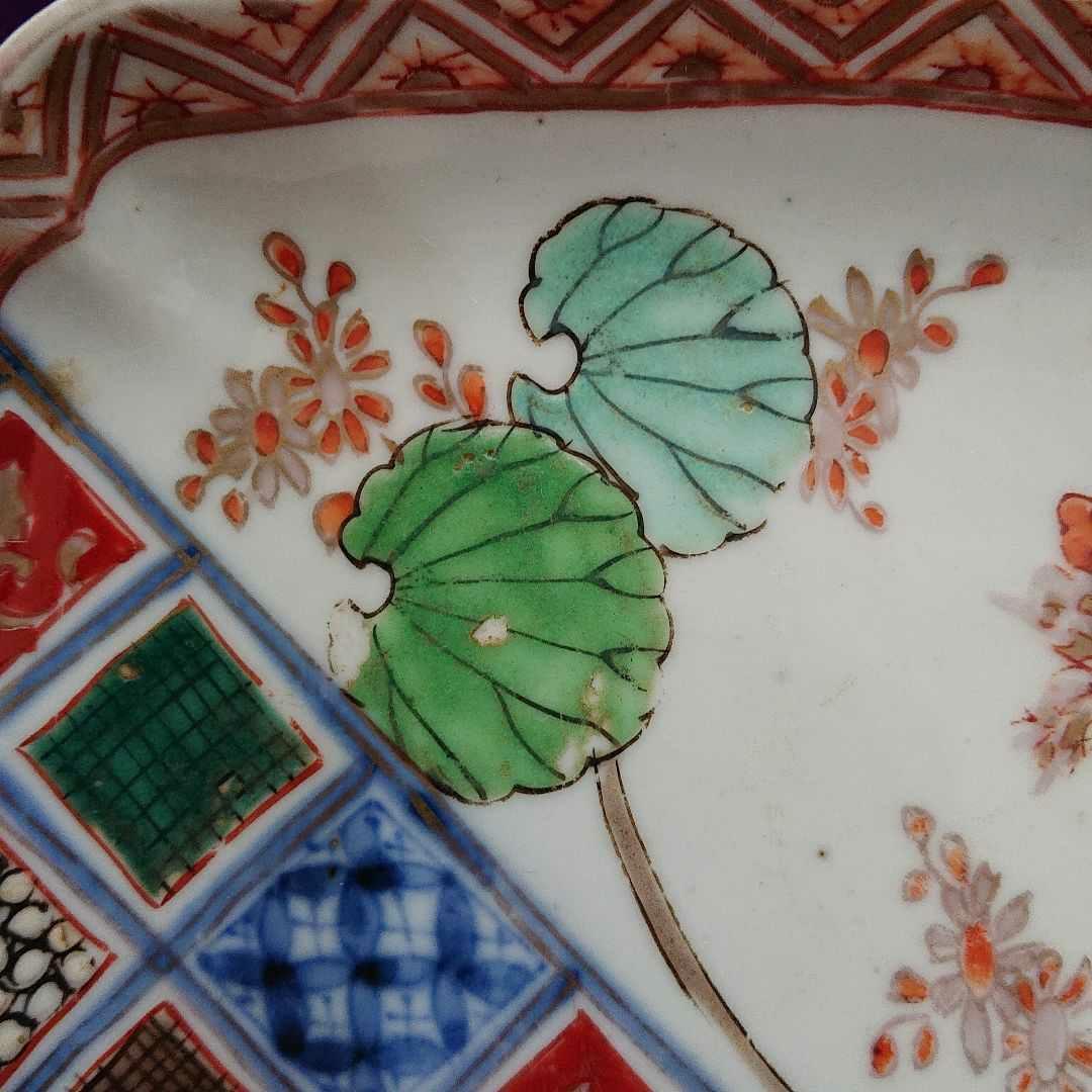 古伊万里 色絵 赤絵 角皿5枚