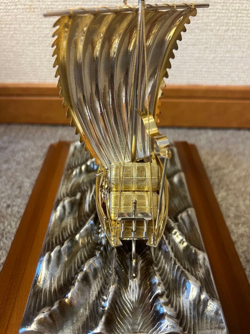 武比古 銀製 宝船 5号（房）銀船 置物 縁起物 ケース付き