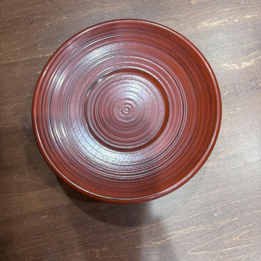 矢沢光広　4.8寸荒挽き茶托根来 浅 5枚組