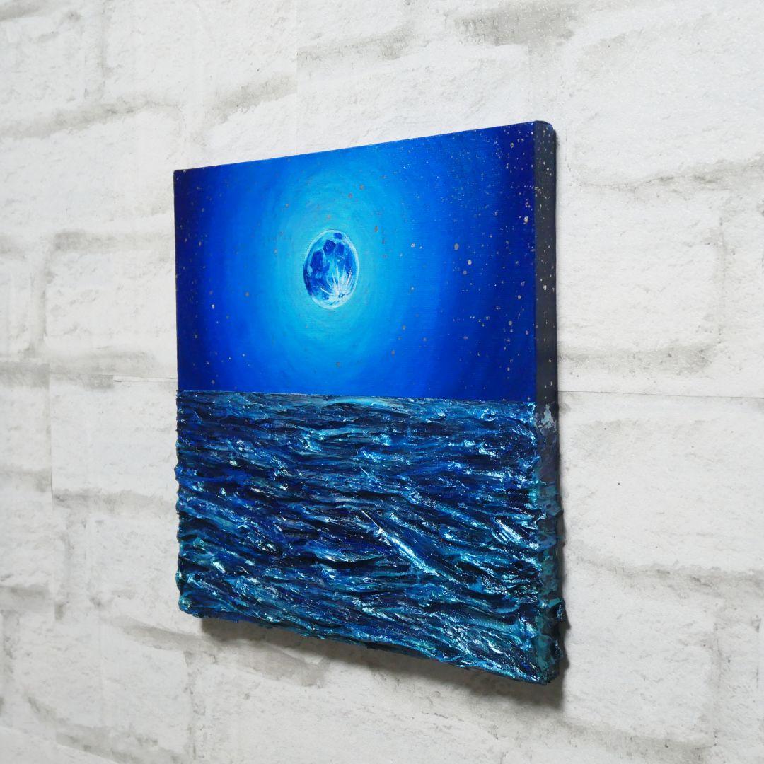 油絵 油彩 油彩画 絵 絵画 【青い満月】
