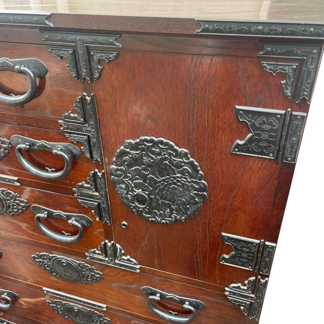 引き取り限定✨　和箪笥 時代箪笥 箪笥 収納家具 和家具 装飾金具　鍵付き
