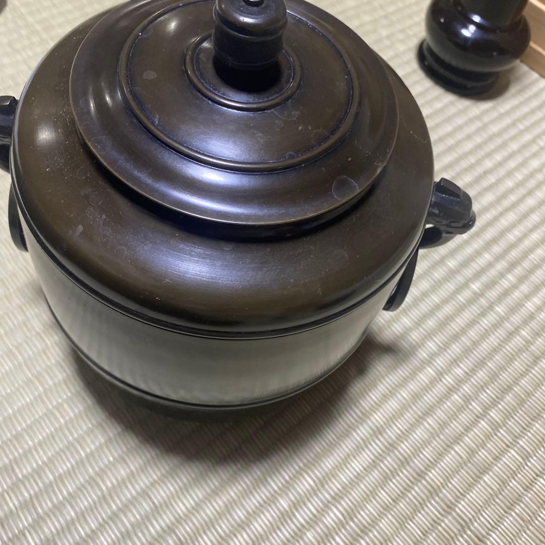 茶道具　唐銅　皆具