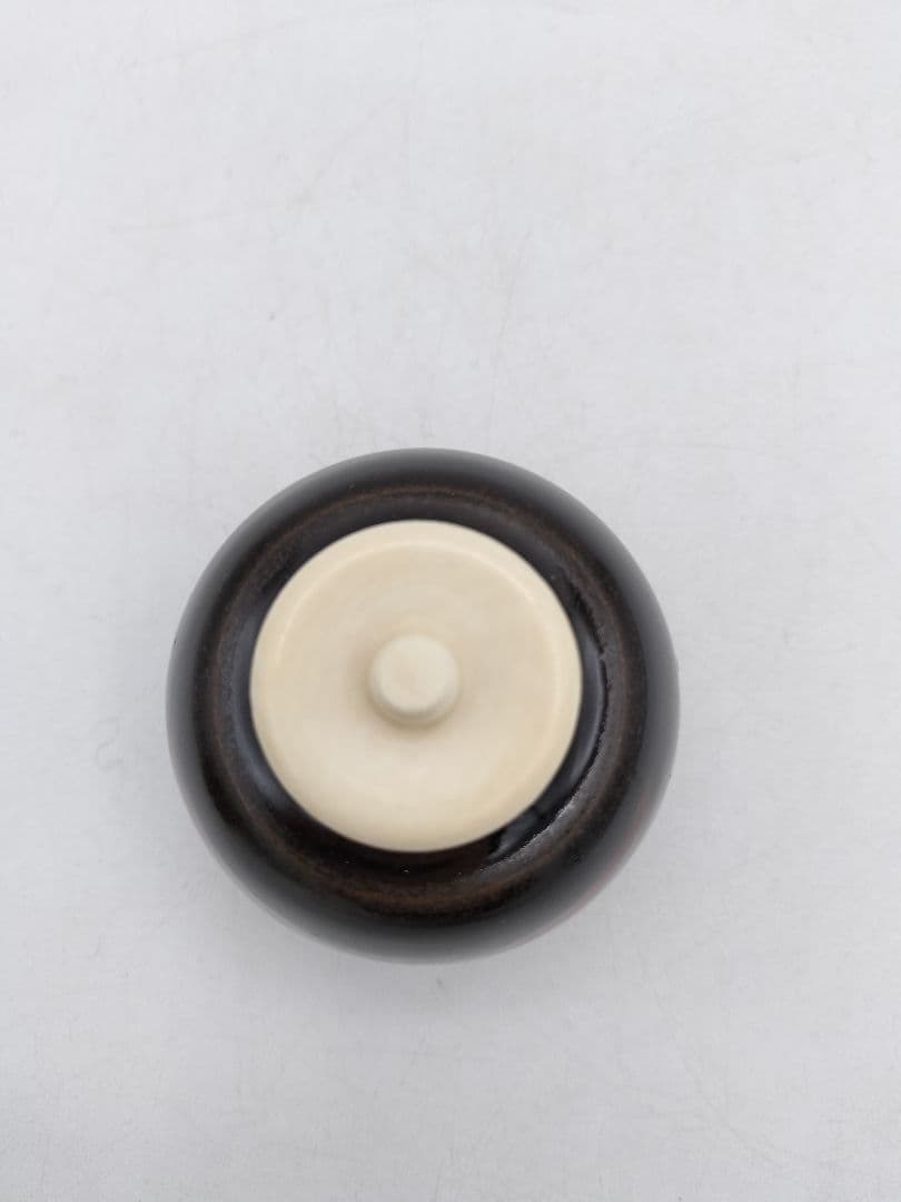 c906【新品・未使用】茶入 大名物漢作 福原茄子写 龍喜窯 木箱 茶道具