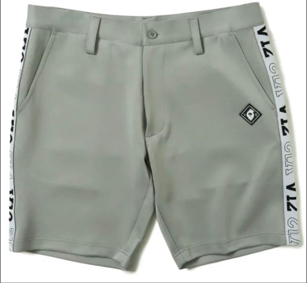 V12 グレー ショートパンツ サイドロゴ入り　SAAR GOLF MAR2