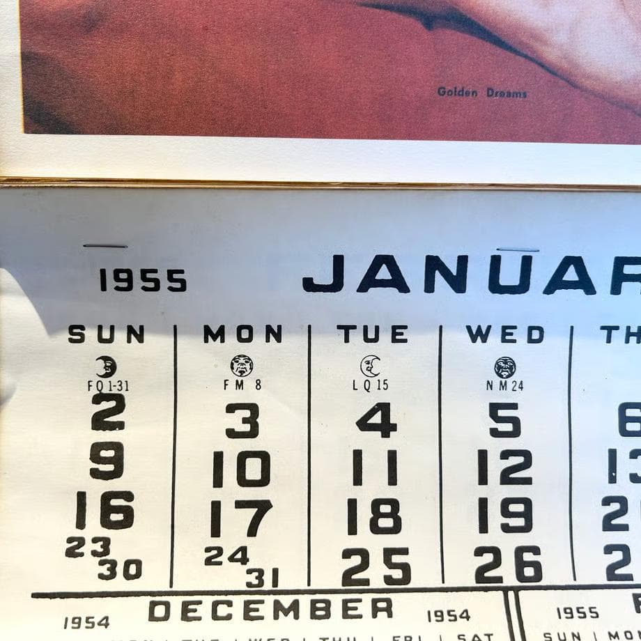 カレンダー・スケジュール 50s Marilyn Monroe dead stock calendar