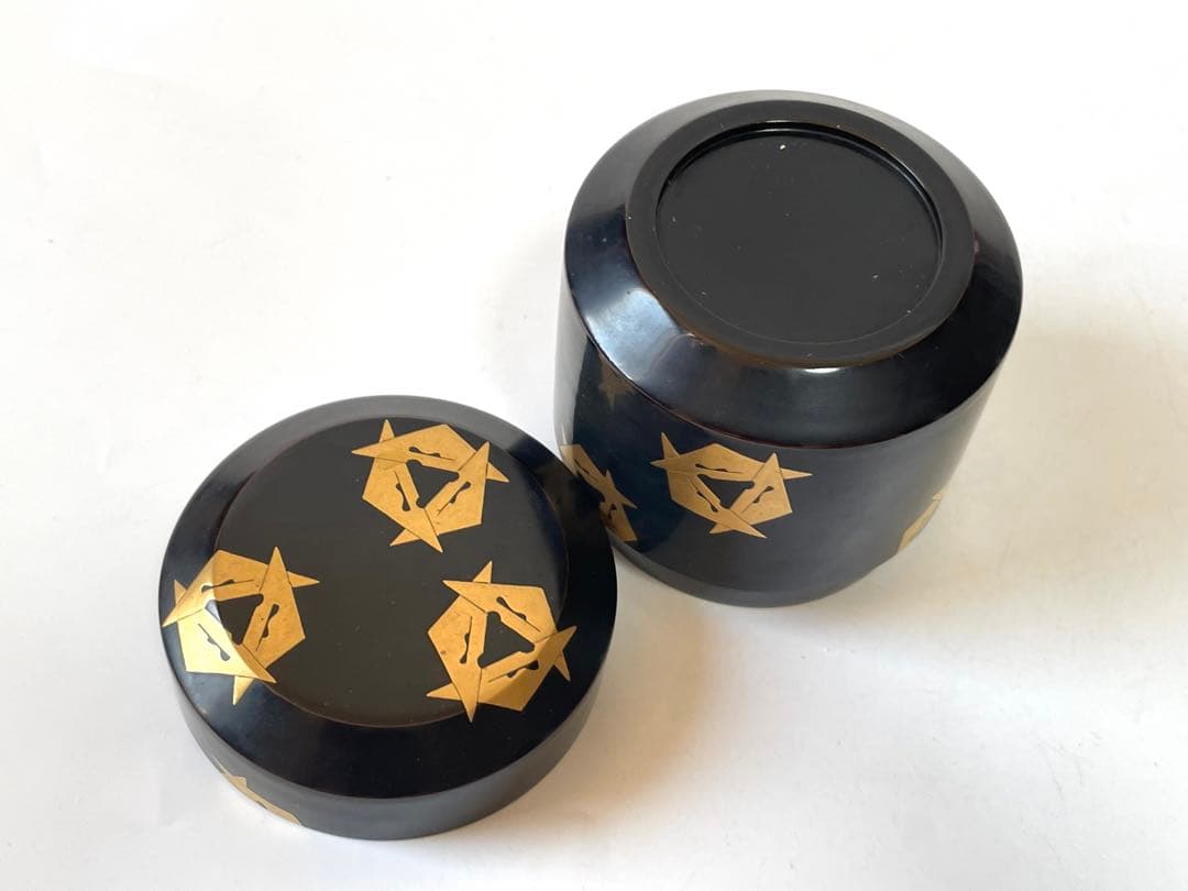 茶道具　二代　前端春斎　雅峯　鱗鶴蒔絵　吹雪　茶入　棗　漆　加賀蒔絵師