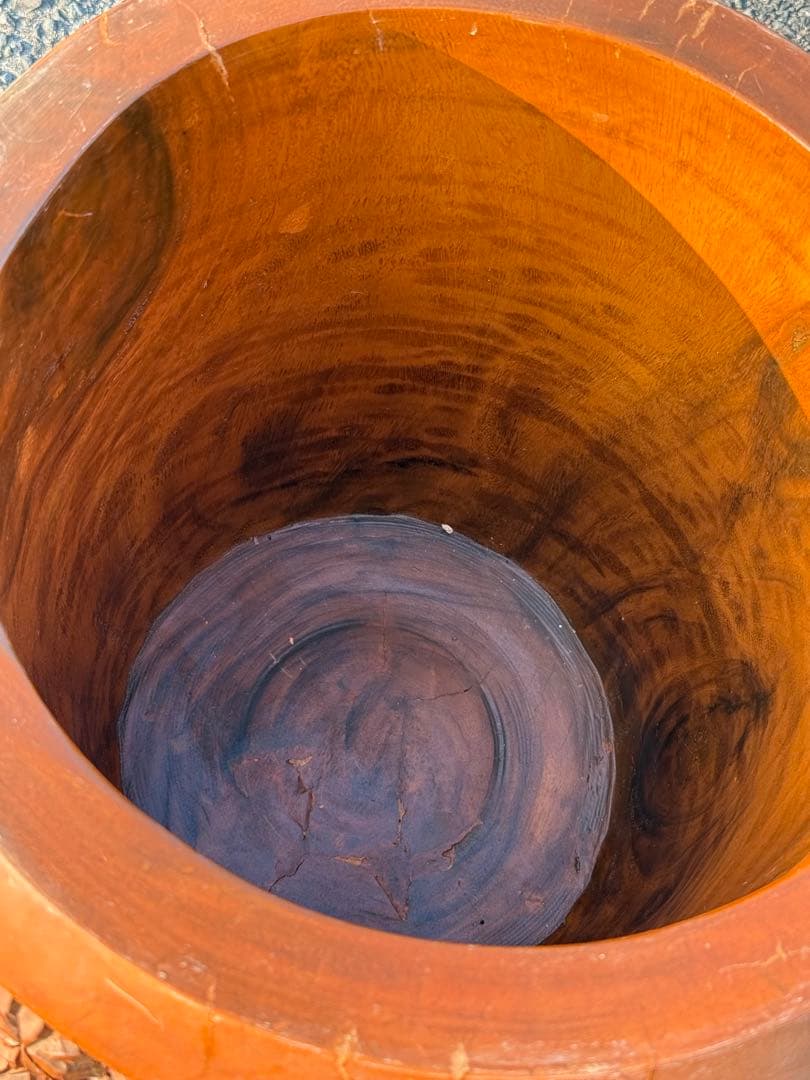 1点モノ♪一本彫 重量感♪ アンティーク スツール 収納樽 タイ ゾウ アジアン