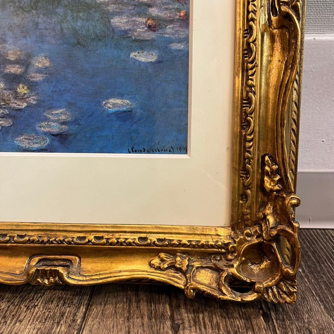 クロード・モネ 睡蓮 複製画 油絵 油彩 絵画 額装 インテリア 美術品