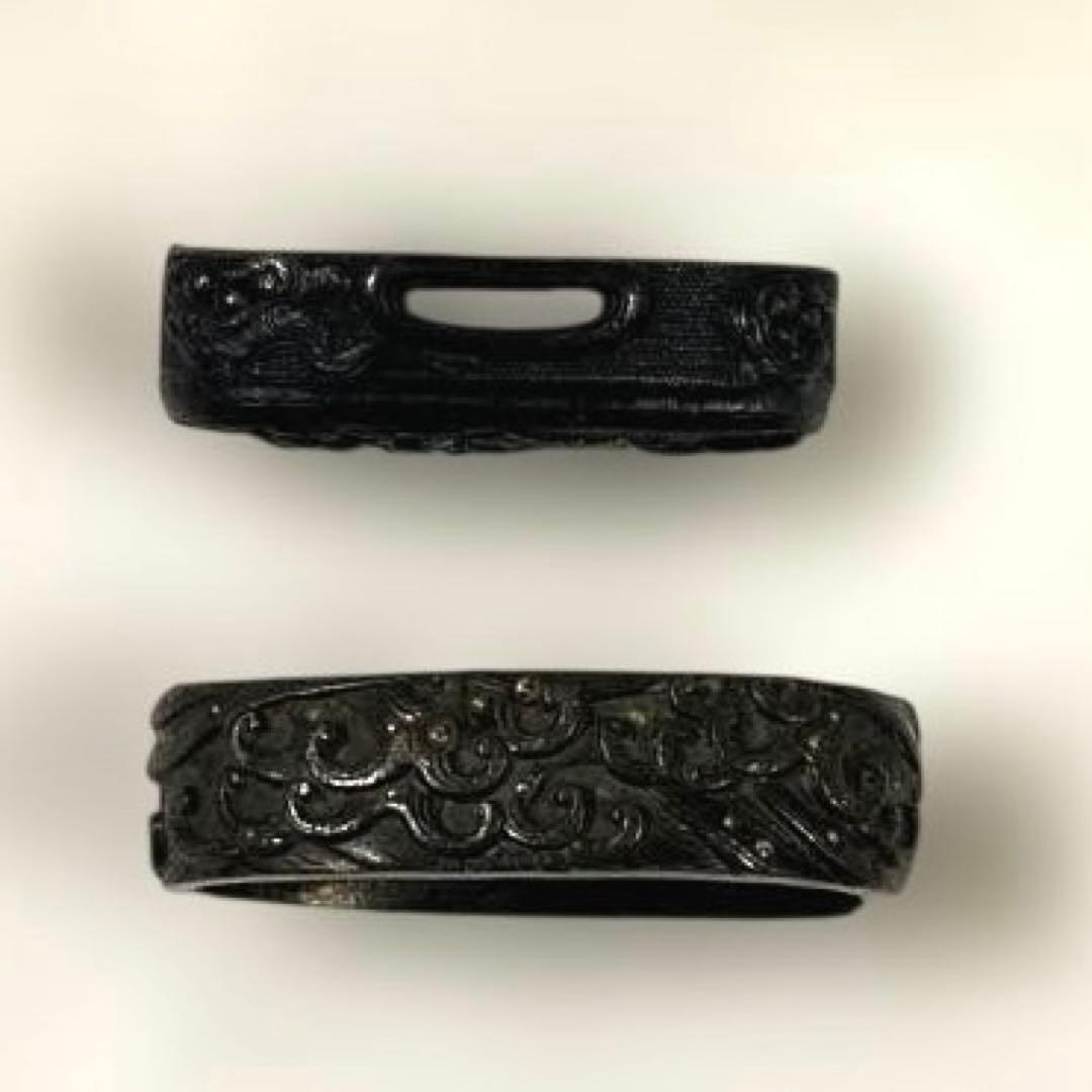 B-79 縁頭　金銀象嵌　武具　刀装具　日本　骨董品　時代物　美術品　工芸品
