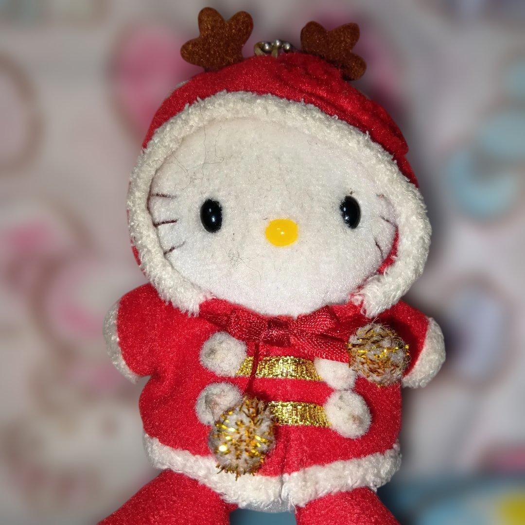 ハローキティ 25周年限定トナカイサンタぬいぐるみマスコット1999レアXmas