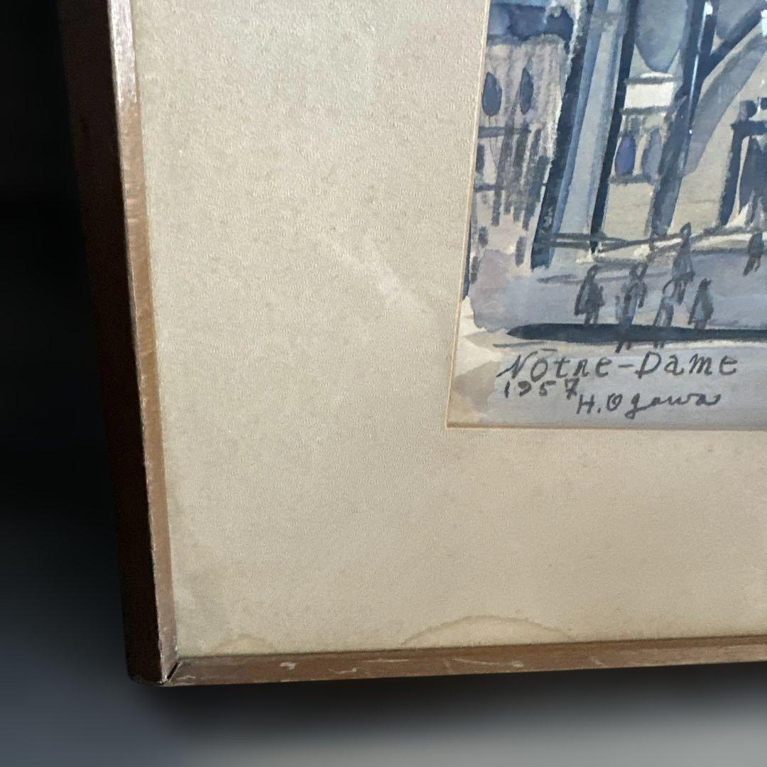 お値下げ❣️かわいすぎ〜！ヴィンテージ水彩画 Notre-Dame 1958