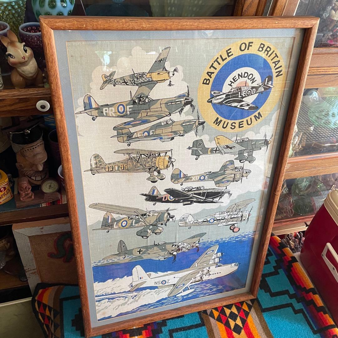 希少品！特大！70sアメリカアンティーク　イギリス空軍飛行機の壁掛けヴィンテージ