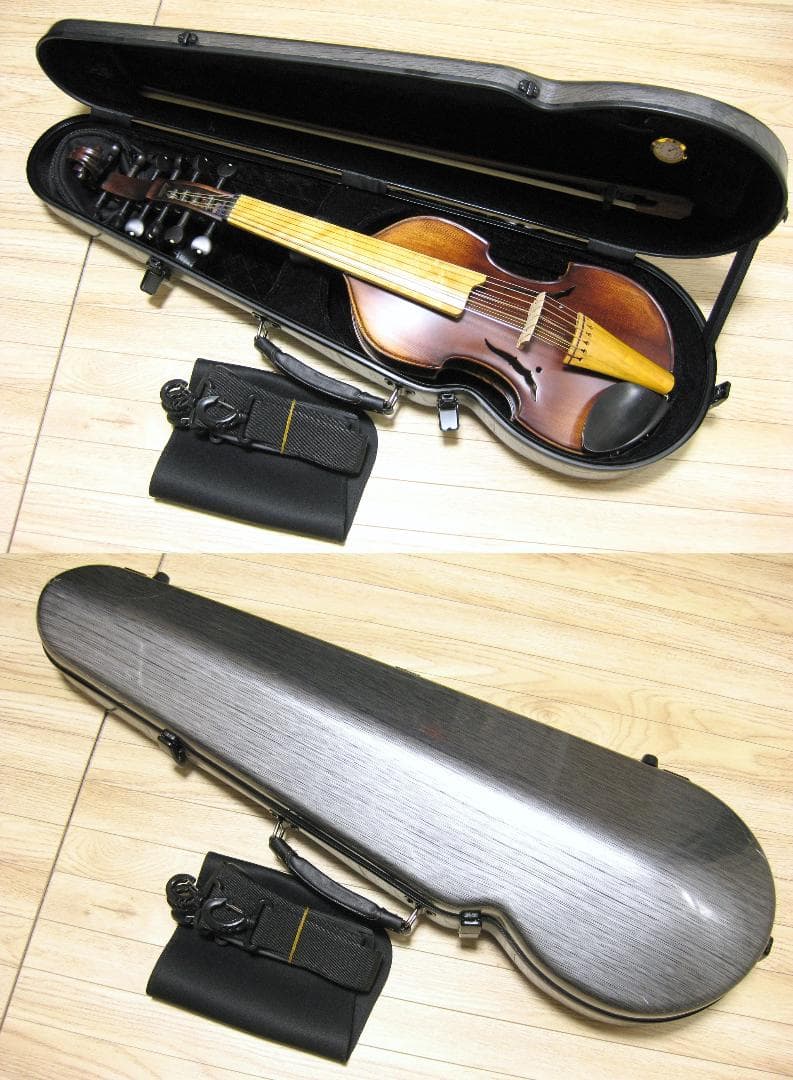 【古楽器】 ヴィオラ・ダモーレ 6+6弦 新品弓・ケースセット