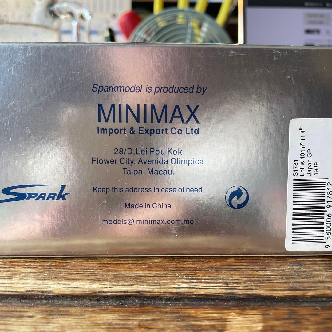 絶版 1/43 スパーク　ロータス　ジャッド　 日本GP4位　1989 N.ピケ