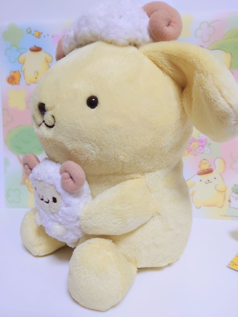 ポムポムプリン　羊シリーズ　ぬいぐるみ　マスコット　ポーチ