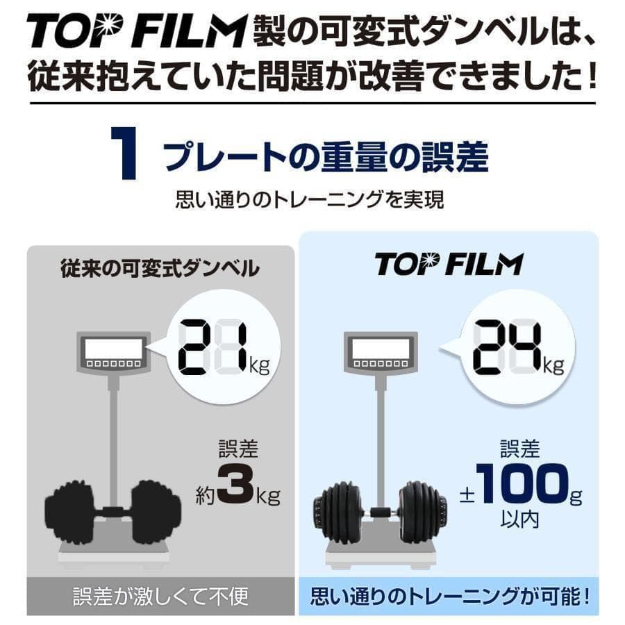 ダンベル 可変式 40kg 1個 アジャスタブルダンベル ブラック 2594