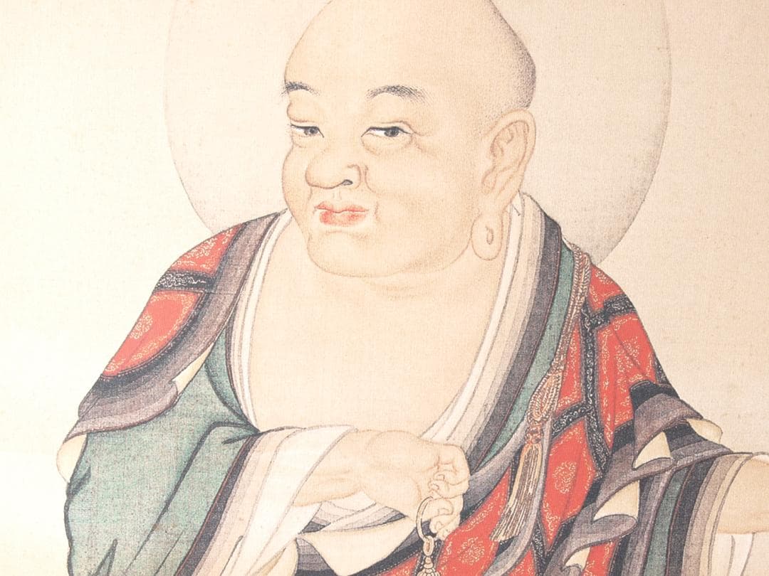 【骨董掛け軸】人物図 中国清時代丁観鵬　掛け軸　 AK1166B10-4