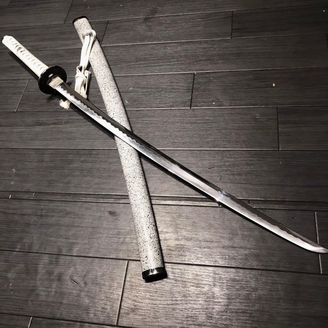 高級模造刀　白拵え　灰鞘　居合刀　太刀　本格模造刀
